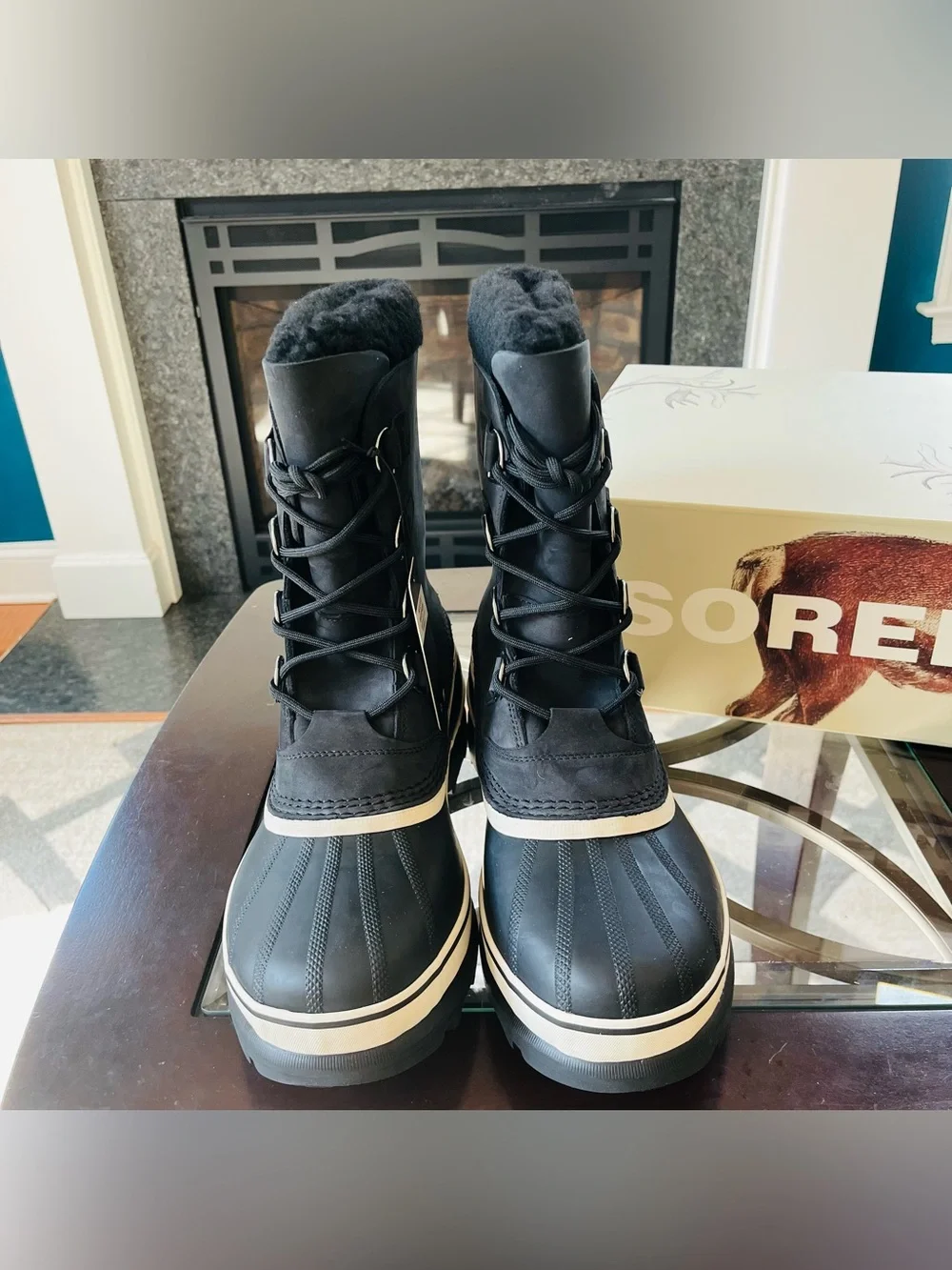 Size 10 Sorel Caribou WP Waterproof Insulated Snow Winter Men's Boots - Black